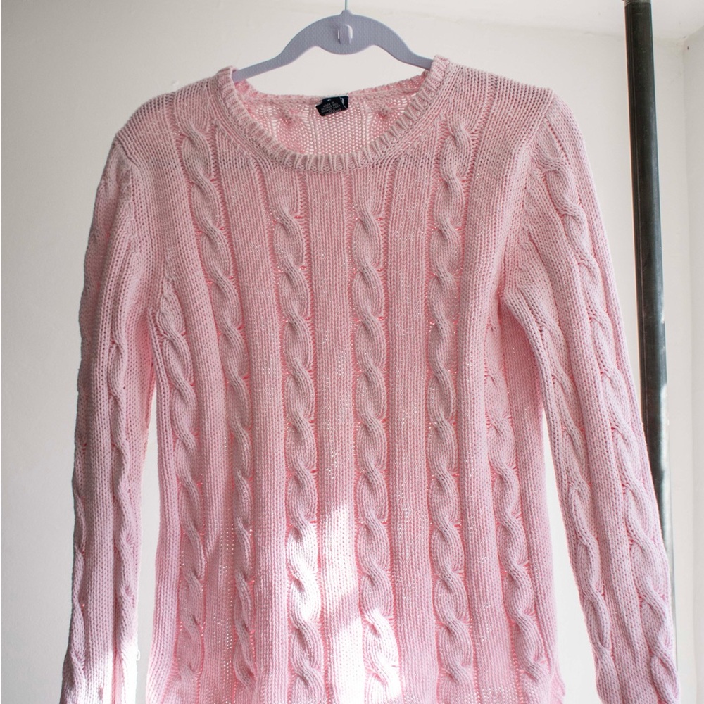 GAP Light Pink Cable Knit Sweater